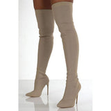 Goosudu Stylish Knitting Stiletto Over The Knee Boots