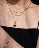 Goosudu [Heart Lock]AB Sides Pendant Necklace