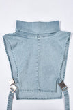 Goosudu Solid Color Hot Buckled Denim Camisole