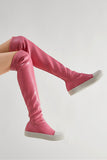 Goosudu Hit Color Casual Over The Knee Flat Boots