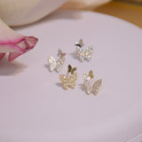 Goosudu 925 Silver Simple Butterfly Stud Earring