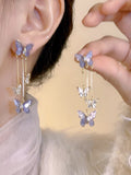 Goosudu Butterfly Fairy purple drop earring