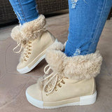 Goosudu Warm Fur Lace-Up Boots