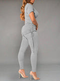 Goosudu Solid Drawstring Top & Pants Set