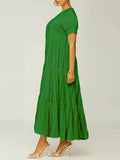 Goosudu Solid Ruffle Dress