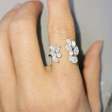 Goosudu Leaf CZ Diamond Ring