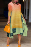 Goosudu Fashion Striped Print Stitching Loose Dress