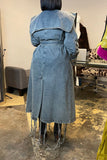 Goosudu Denim On-trend Denim Overcoat With Belt