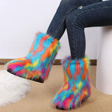 Goosudu Comfy Faux Fur Winter Warm Snow Boots