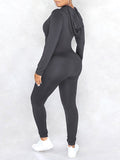 Goosudu Solid Zip Hoodie & Pants Set