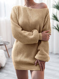 Goosudu Boat-Neck Knit Dress