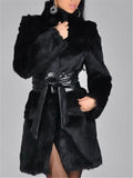 Goosudu Faux Fur Coat With Belt