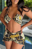 Goosudu Sexy Print Split Joint Swimwears