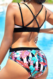 Goosudu Fashion Sexy Print Hollowed Out Split Joint Backless Swimwears