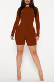 Goosudu Casual Sports Ribbed Crew Neck Romper