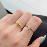 Goosudu 18K Gold Plated Topaz Minimal Stackable Ring