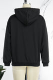 Goosudu Street Vintage Print Draw String Hooded Collar Tops