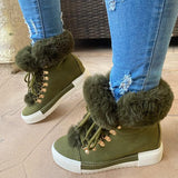 Goosudu Warm Fur Lace-Up Boots