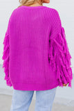 Goosudu Solid Color Rocking Tassel Sweater