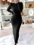 Goosudu Solid Cable-Knit Dress