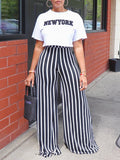 Goosudu Logo Tee & Stripe Pants Set