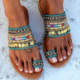 Goosudu Ethnic Boho Style Toe Ring Slippers