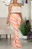 Goosudu Casual High Waist Floral Flared Pants