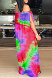 Goosudu Fashion Casual Sexy Loose Tie-dye Printed Pocket Jumpsuit