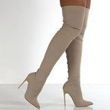 Goosudu Stylish Knitting Stiletto Over The Knee Boots