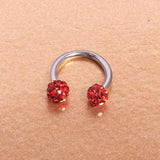 Goosudu [Queen C]Micro Pave 2 Sides Ball Screw Back Stud Lip Ring Nose Ring