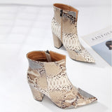 Women Snake Print Boots