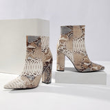 Women Snake Print Boots