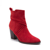 Women Suede Thick Heeled Side Zipper Boots