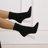 Women Crystal Thick Heel Boots