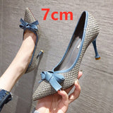 goosudu Women Cute Blue Comfortable Office High Heel Shoes Lady fashion Sweet Spring Slip On High Heel Pumps Mujer Tacones Altos E273