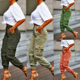 Cargo Pants Women High Waist Spring Autumn Pocket Slim Sweatpants Fashion Streetwear Long Overalls Pant Elastics Trousers