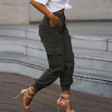 Cargo Pants Women High Waist Spring Autumn Pocket Slim Sweatpants Fashion Streetwear Long Overalls Pant Elastics Trousers