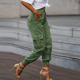 Cargo Pants Women High Waist Spring Autumn Pocket Slim Sweatpants Fashion Streetwear Long Overalls Pant Elastics Trousers