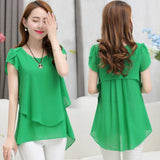 Fashion Brand Women's blouse Summer sleeveless Chiffon shirt Solid O-neck Casual blouse Plus Size 5XL Loose Tops 6 colors