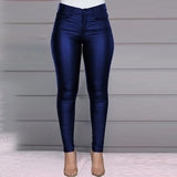 Goosudu Spring Women Pu Leather Pants Black Sexy Stretch Bodycon Trousers High Waist Long Casual Pencil S-3XL Winter