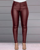 Goosudu Spring Women Pu Leather Pants Black Sexy Stretch Bodycon Trousers High Waist Long Casual Pencil S-3XL Winter