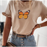 100% Cotton Casual Ruffles Short Sleeve Plus Size T Shirts Women Fashion Solid Loose T Shirt Spring Summer All-match Top Ladies