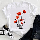 Women Camera Vintage Travel Short Sleeve Spring Fashion Lady Clothes Print Tshirt Female Tee Top Ladies Graphic T-shirt