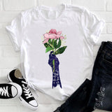 Women Camera Vintage Travel Short Sleeve Spring Fashion Lady Clothes Print Tshirt Female Tee Top Ladies Graphic T-shirt